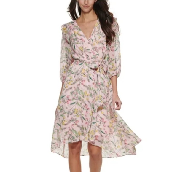 Tommy Hilfiger Dresses & Skirts - NEW Tommy Hilfiger Pink floral faux wrap dress, 2, D